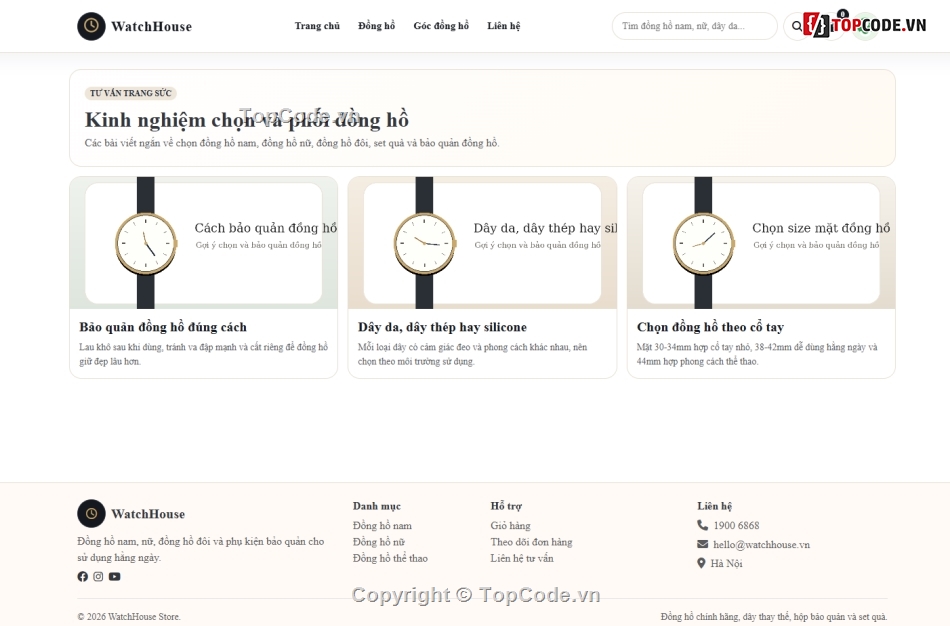 web bán đồng hồ,website bán đồng hồ,đồ án website